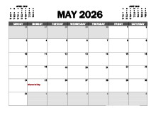 May 2026 Calendar Excel