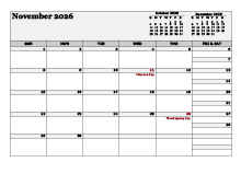 November 2026 Planner Template