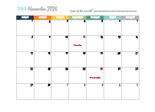 November 2026 Planner Template
