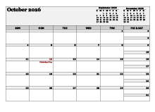 October 2026 Planner Template