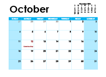 October 2026 Calendar with Holidays