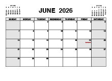 Printable June 2026 Calendar PDF