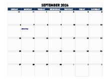 September 2026 Blank Calendar