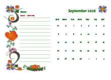 September 2026 Calendar Dates