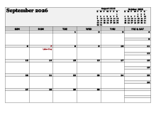 September 2026 Planner Template