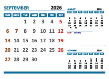 September 2026 Excel Calendar with Holidays