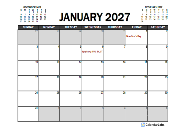 2027 Calendar Planner Germany Excel