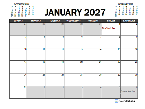 2027 Calendar Planner Philippines Excel