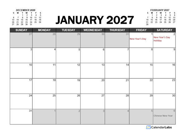 2027 Calendar Planner Thailand Excel