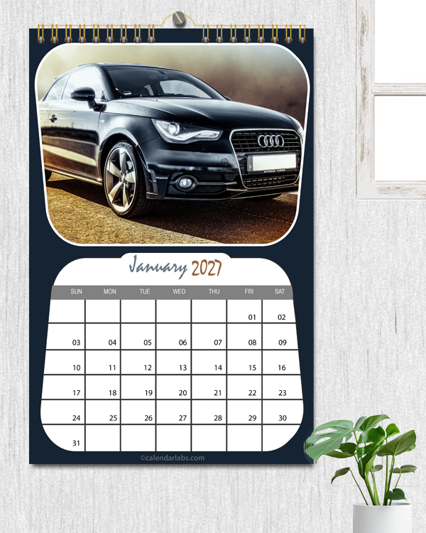 2027 Classic Car Monthly Wall Calendar