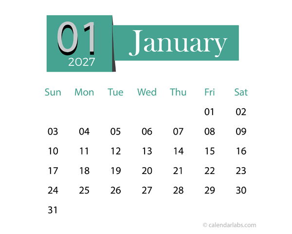 2027 Classic Desk Calendar At A Glance