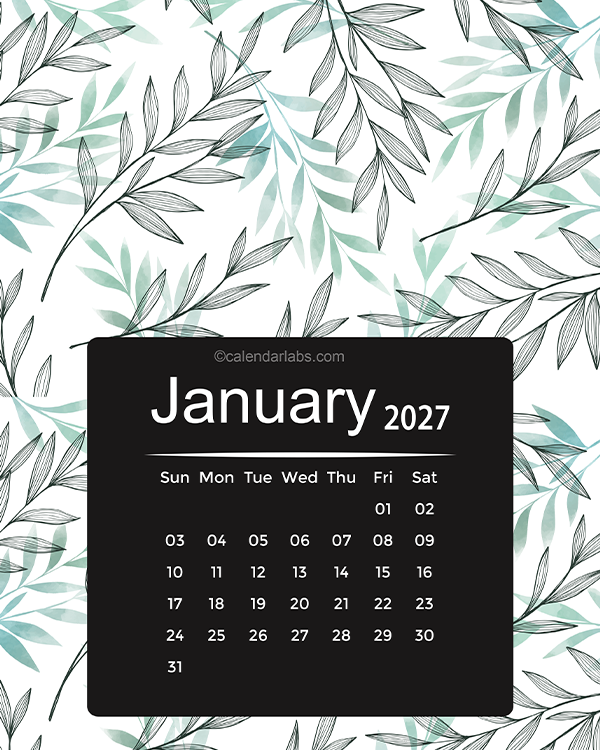 2027 Colorful Classic Nature Pattern Calendar