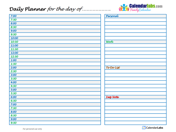 2027 Family Daily Planner