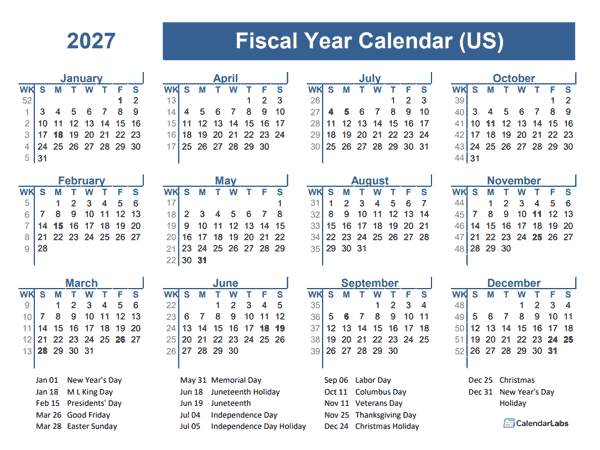 2027-2028 Fiscal Planner USA