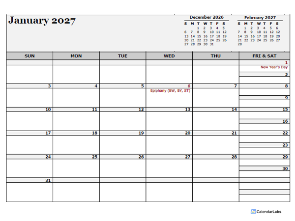 2027 Germany Calendar For Vacation Tracking