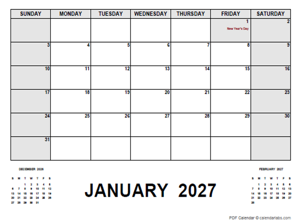 2027 Monthly Planner with Canada Holidays