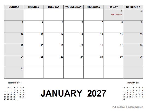 2027 Monthly Planner with France Holidays
