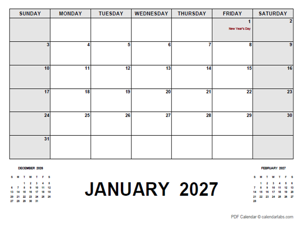 2027 Monthly Planner with Ireland Holidays