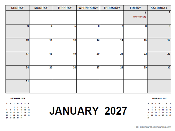 2027 Monthly Planner with Netherlands Holidays