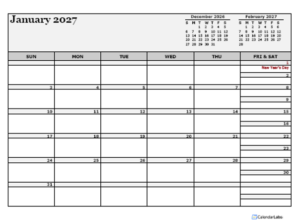 2027 Netherlands Calendar For Vacation Tracking