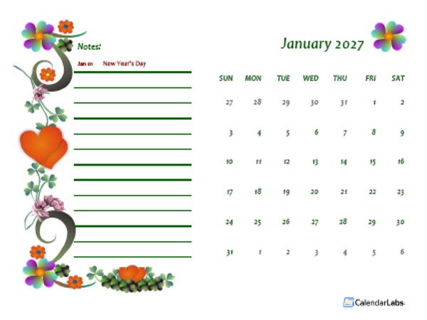 2027 Netherlands Calendar Free Printable Template