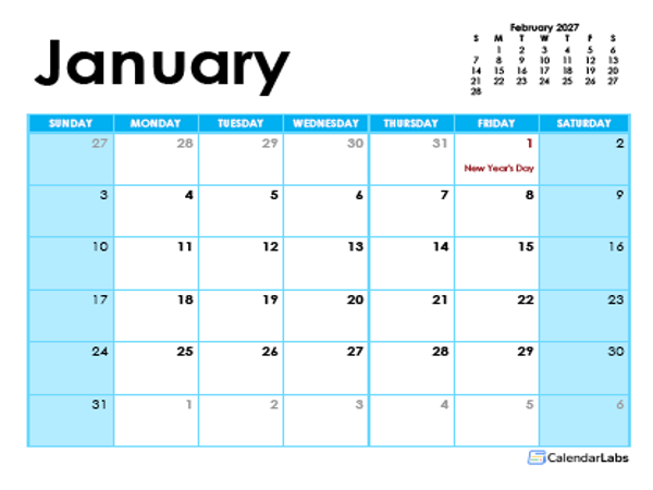 2027 Netherlands Monthly Calendar Colorful Design