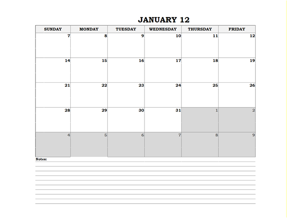 2027 Spain Monthly Calendar with Notes