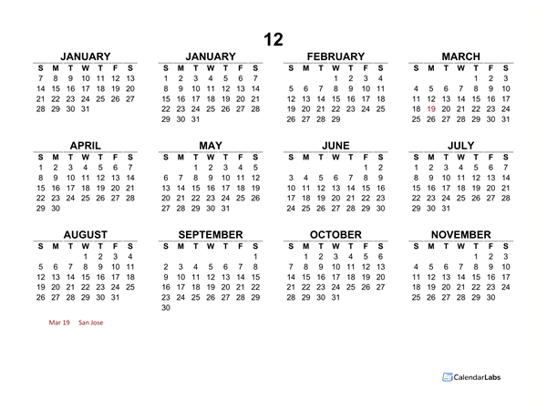 2027 Year at a Glance Calendar with Spain Holidays