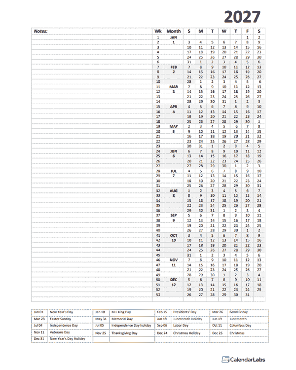 2027 Yearly Project Planning Template