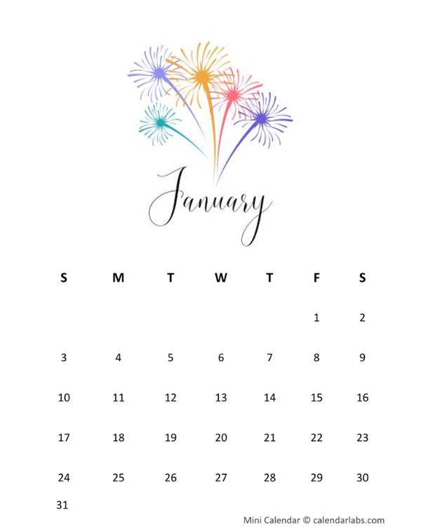 Custom Mini Calendar 2027