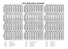 Fiscal Calendar 2027-2028 Templates