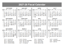 2027-2028 Fiscal Year Quarters Template