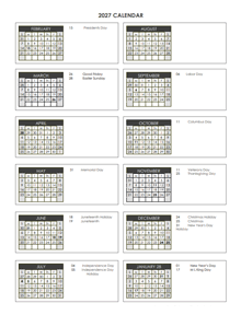2027 Accounting Close Calendar 4-4-5