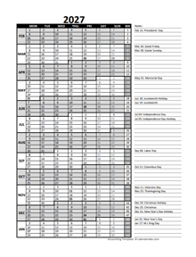 2027 Accounting-Month-End-Close-Calendar
