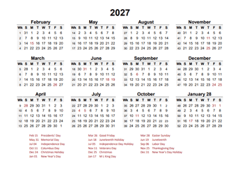 2027 Accounting Period Calendar 4-4-5
