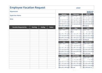 2027 Business Employee Vacation Request