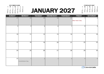 2027 Calendar Planner France Excel