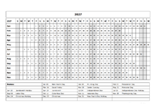 2027 Calendar Template Year At A Glance