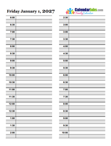 2027 Daily Planner Template