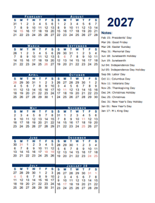 2027 Fiscal Period Calendar 4-4-5