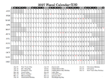 2027 Fiscal Calendar USA
