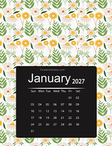 2027 Floral Printable Pattern Calendar