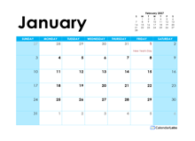 2027 France Monthly Calendar Colorful Design