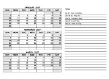 2027 India Quarterly Calendar with Holidays