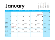 2027 Julian Monthly Calendar