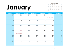 2027 Calendar Colorful Design