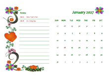 2027 Monthly Word Calendar Design Template