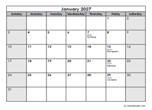 2027 Moon Phases Calendar With Days