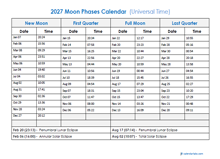 2027 Moon Phases Calendar With Date And Time