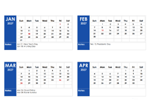 2027 OneNote Calendar With Holidays